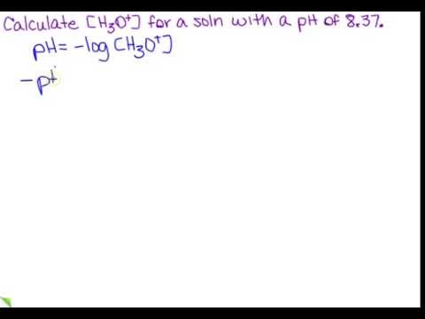 Calculate the H3O+ for a given pH - YouTube