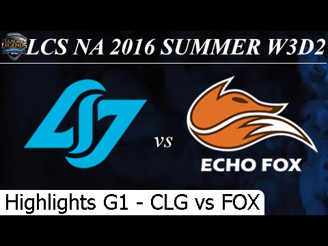CLG vs FOX Game 1 Highlights - LCS NA Summer 2016 W3D2M4 Counter Logic Gaming vs Echo Fox