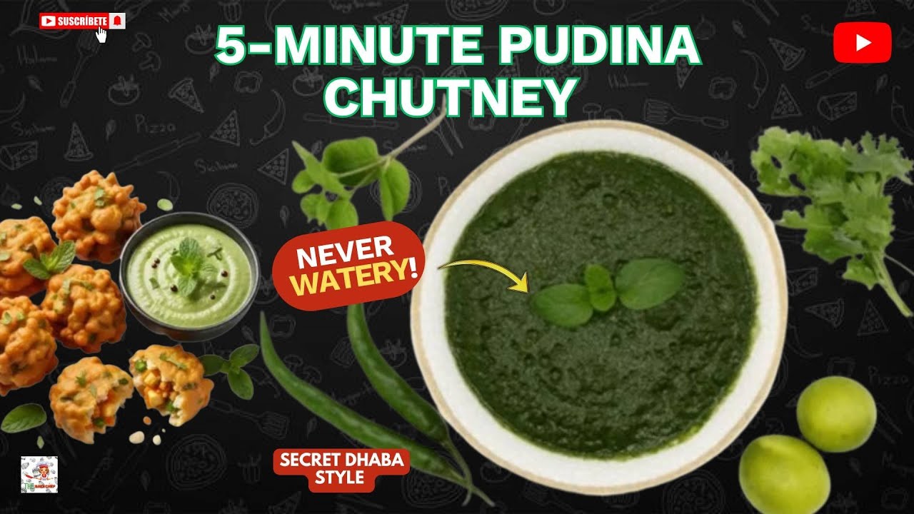 5 Minute Pudina Chutney Recipe । Dhaba Style Mint Chutney । Har Snack Ka Perfect Partner!🌿