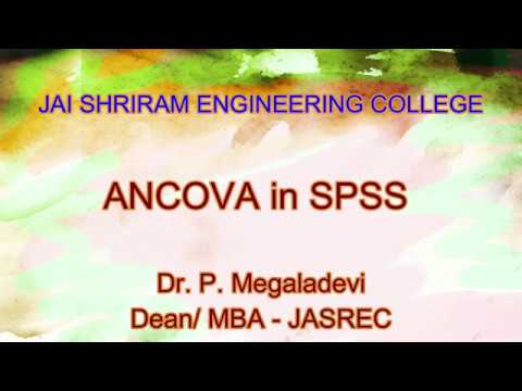 ANCOVA in SPSS | lecture by Dr.P.Megaladevi, Dean-MBA