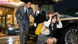 طالبة فقيرة احتمت قرب السيارة؛ المدير خلفها، أخذها للبيت ووقع في حبها—تغير المصير.