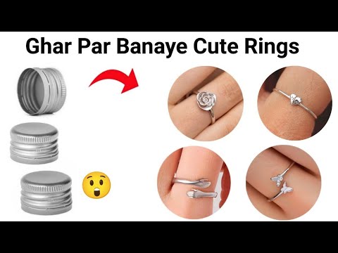 DIY Homemade cute love rings 🥰😍/how to make rings at home/easy ring making from waste materials!
