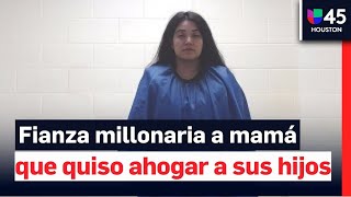 Fijan millonaria fianza a madre que intentó ahogar a sus tres hijos menores de edad