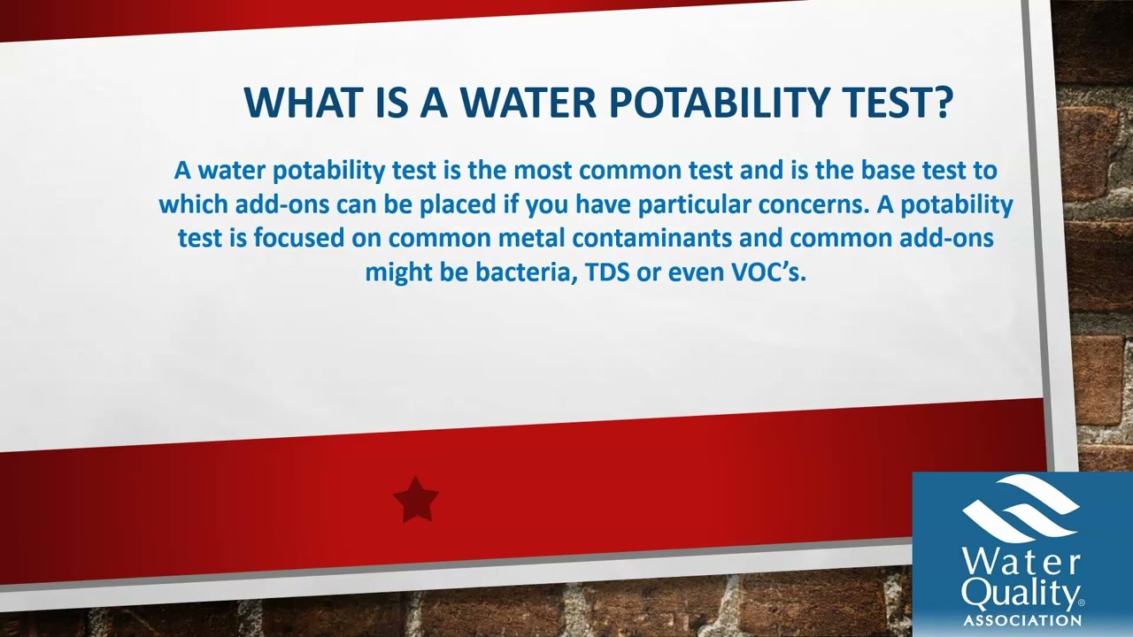 OWT News Brief - What is a Water Potability Test?