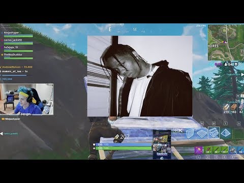 Travis Scott tells Ninja Shut up with Drake Twitch Fortnite