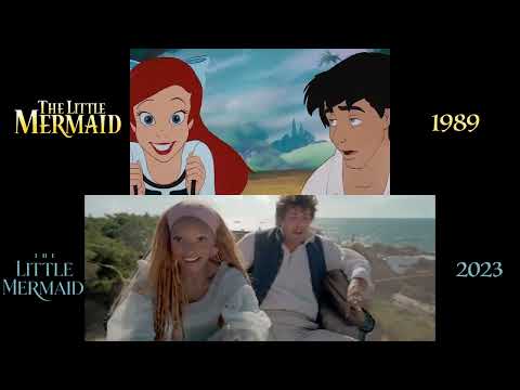 The Little Mermaid (1989/2023) side-by-side comparison