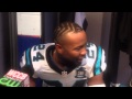 PANTHERS players enjoy 34-3 victory over Falcons.