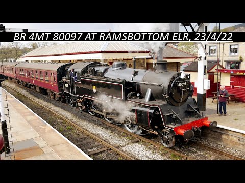 BR STANDARD 4MT 80097 AT RAMSBOTTOM STATION, 23/4/22