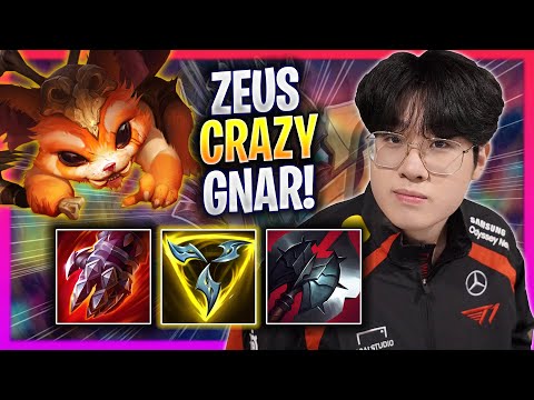ZEUS CRAZY GAME WITH GNAR! - T1 Zeus Plays Gnar TOP vs Renekton! | Season 2024