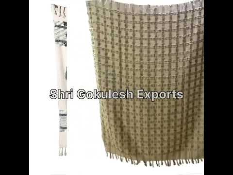 Geometical Black Handloom Woven Cotton Throws