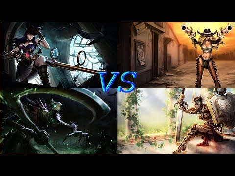 Caitlyn and Fiddlesticks Vs Miss Fortune and Leona Bottom Lane Ranked League Of Legends