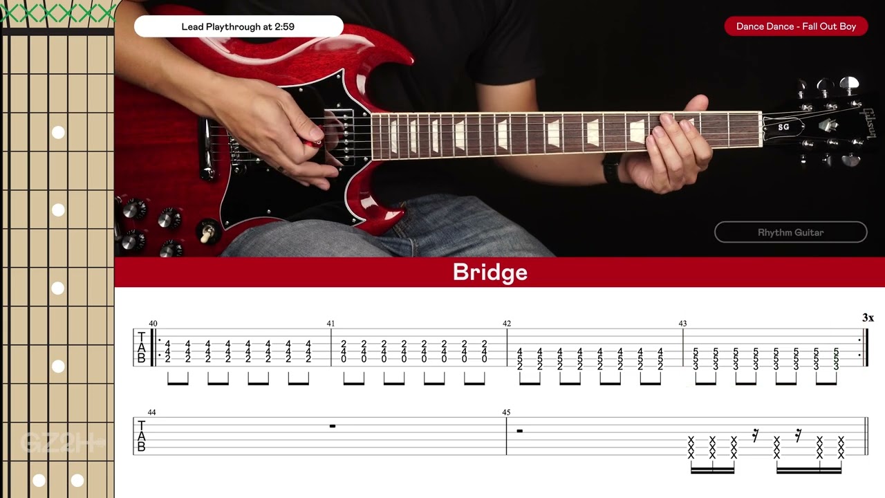 Dance Dance Guitar Cover Fall Out Boy 🎸|Tabs + Chords|