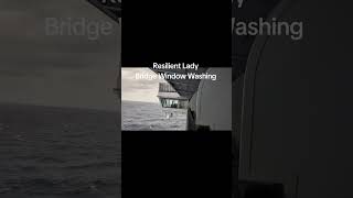 How they wash the windows on the bridge resilient lady? #cruisetour #travel #virginvoyages