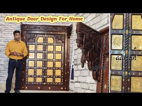 Vintage & Unique | Buy Antique Doors for Home | Teakwood Heavy Main Doors Design With Brass Design Video