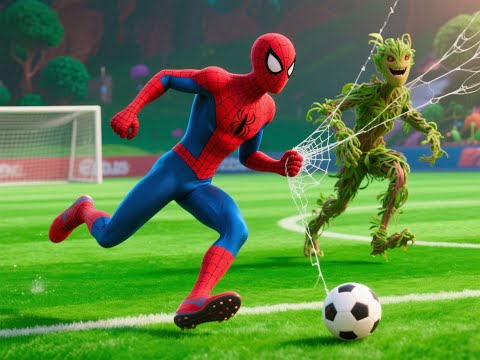 Superheroes vs Monsters ⚡ Epic Soccer Match for Kids⚽ | Spider-Man, Hulk, Superman & More🕷️🕸️💚