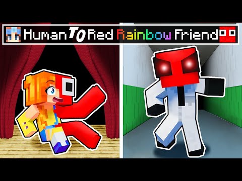From HUMAN to RED RAINBOW FRIEND in Minecraft!