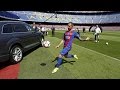 Paco Alcacer skills during his presentation as a FC Barcelona player at Camp Nou