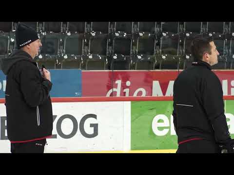 CHL: SC Bern vs. Växjö Lakers​ | Kari Jalonen und Ramon Untersander vor dem Spiel