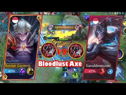 BATTLE BLOODLUST AXE | DYRROTH VS ALPHA | MLBB | MOBILE LEGENDS S27
