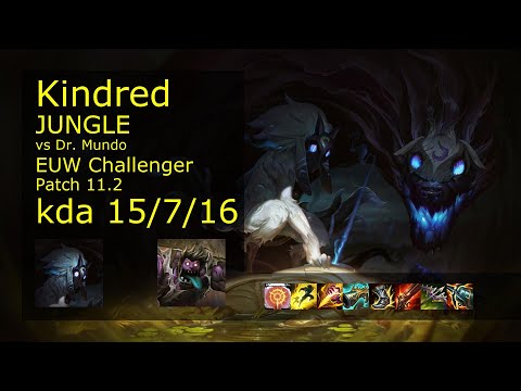Kindred Jungle vs Dr. Mundo - EUW Challenger 15/7/16 Patch 11.2 Gameplay