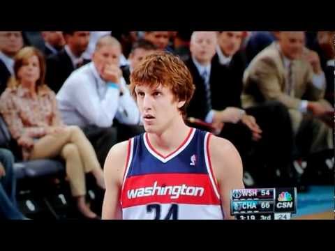Jordan Crawford tries to shoot a free throw for Jan Vesely