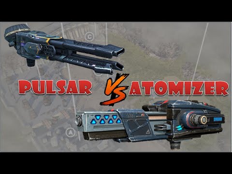 Atomizer vs Pulsar medium weapon comparison war robots