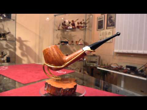 Pipa in radica e avorio billiard freehand - www.paronellipipe.it