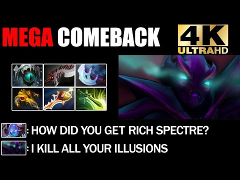 Apex + Divine Rapier Spectre Defend Mega Creeps - Epic Comeback Top Rank Battle Dota 2