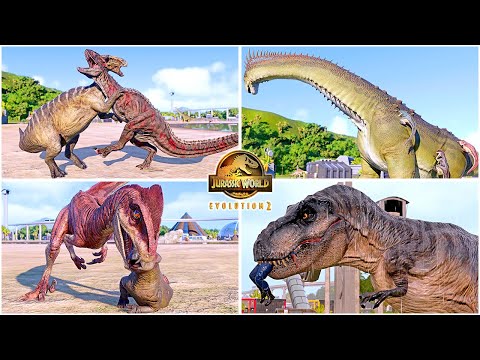 TREX, Carnotaurus, Indominus Rex, Giganotosaurus, Spinosaurus 🦖 Jurassic World Evolution 2 Animation