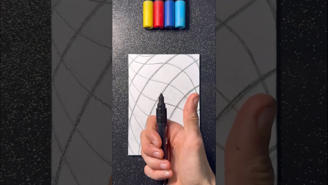 Satisfying Visual Art Idea with Paint Markers! 🎨✨😎 Easy Art! 🫶 #artistomg #shorts #visualart