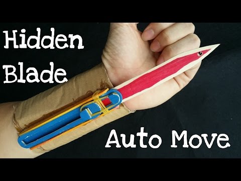 How to make the Full Automatic Hidden Blade | Assassin's Creed | Cardboard & wooden sticks