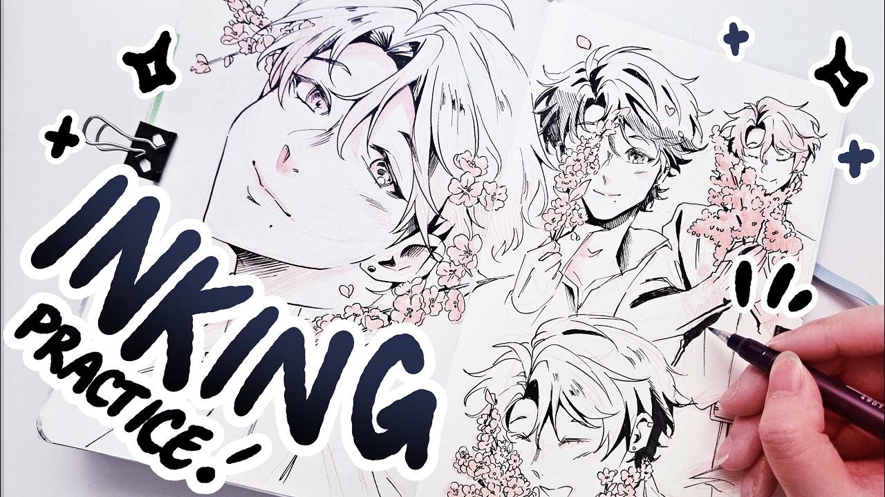 PRACTICING INKING with me! Sketchbook Session