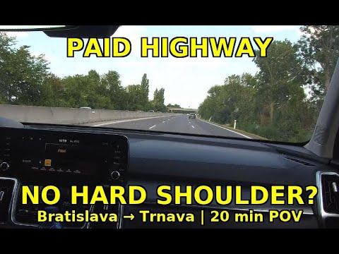 POV Drive: Bratislava → Trnava on D1 with No Shoulder—Unfair for Vignette Toll!