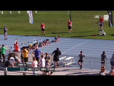 GIRLS U12 60M HURDLE HEAT 1 - 2018 STATE TRACK AND FIELD CHAMPIONSHIPS // LAVicTV
