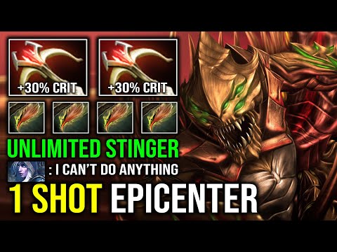 UNLIMITED CRIT RATE Instant 1 Shot Epicenter Unlimited Stinger Right Click Sand King Dota 2