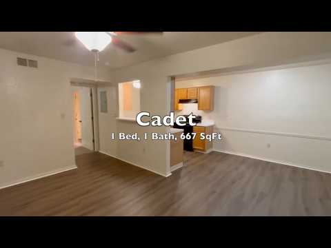 1 Bed, 1 Bath, 667 SqFt Cadet Floor Plan