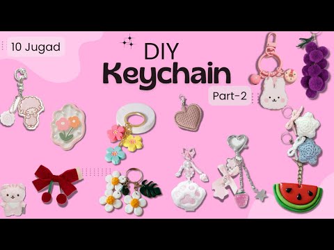 10 DIY Keychains✨ How to make cute keychains   (Part-2)| Crafty_Beauti