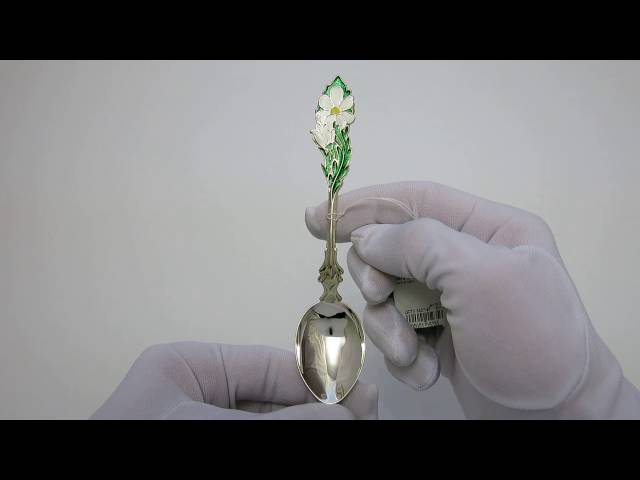 Дитяча срібна ложка з ромашкою 30лт Відео огляд