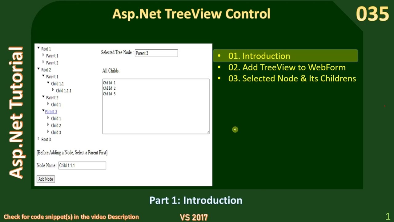 TreeView Control | Part 1 - TreeView Control Introduction | Asp Net Tutorial #35