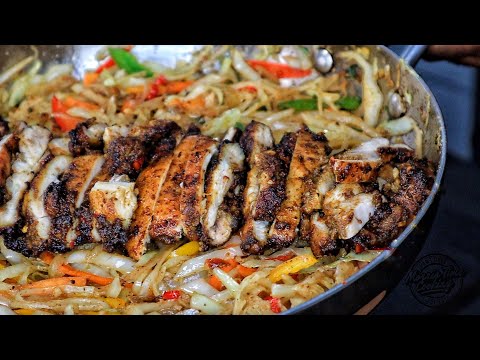 HOW TO MAKE JERK CHICKEN AND CABBAGE