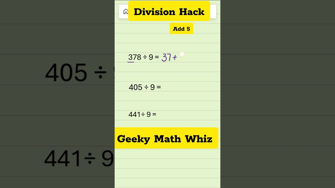 3 Sec Division Hack. #maths