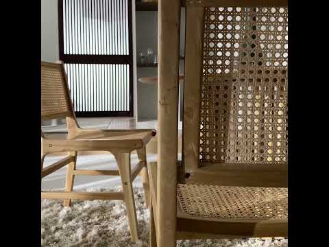 Video Basuki - Lot de 2 chaises en teck et cannage