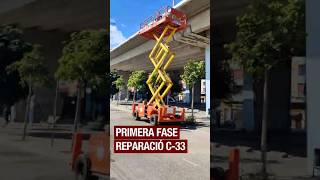Primera fase dels treballs de reparació a la C-33