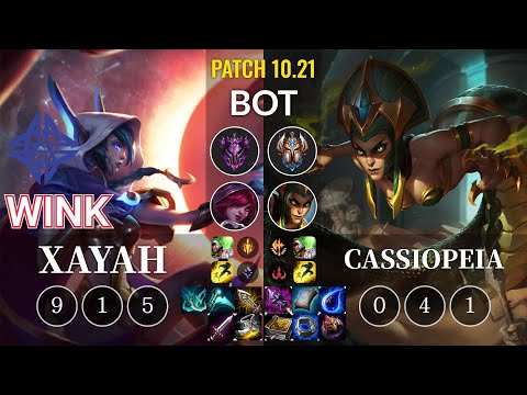ES Wink Xayah vs Cassiopeia Bot - KR Patch 10.21