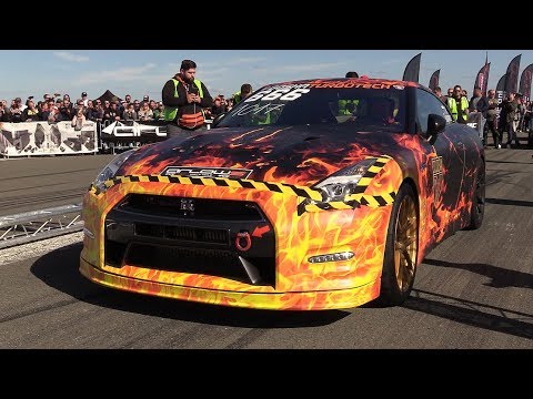 1600HP Nissan GTR FROM HELL!! 340 KM/H in 1/2 Mile (804 meter)