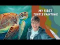 Sea Turtle ACRYLIC Painting! Traceable AVAILABLE! Painting Under Water! By: Annie Troe