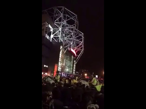 man united v saint etienne 16/2/17 away fans just before kick off