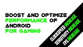 How to boost and optimize Android performance for Gaming #BoostCPU