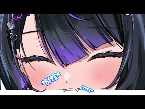 This purple girl suddenly BITES your screen, wyd???