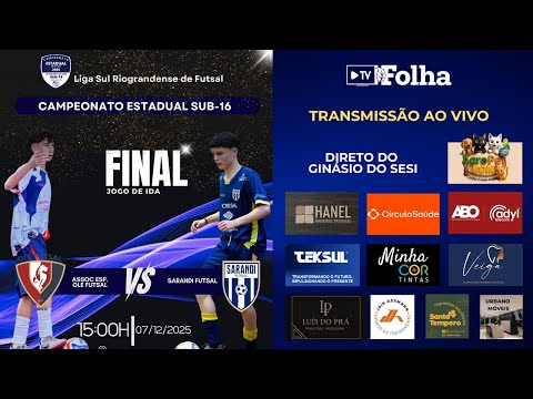 🎥 AO VIVO | FINAL DO ESTADUAL SUB-16 – OLÉ FUTSAL x SARNDI | Jogo de Ida